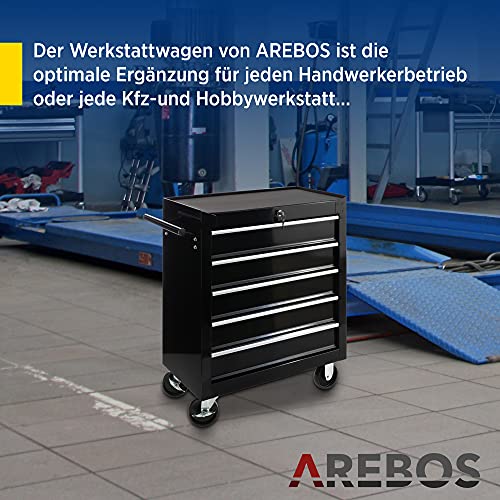 Arebos Werkstattwagen leer mit 5 Fächer Test