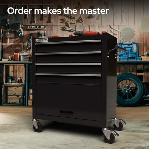 Arebos Werkstattwagen leer mit 4 Fächer + großes Fach - 5