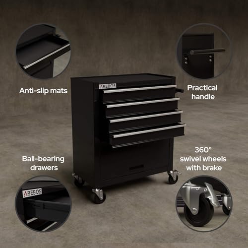 Arebos Werkstattwagen leer mit 4 Fächer + großes Fach - 6