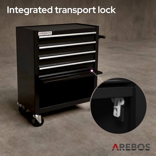 Arebos Werkstattwagen leer mit 4 Fächer + großes Fach - 7