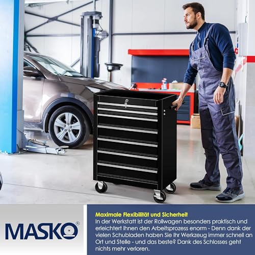 Masko® Werkstattwagen leer mit 7 Schubladen im Vergleich