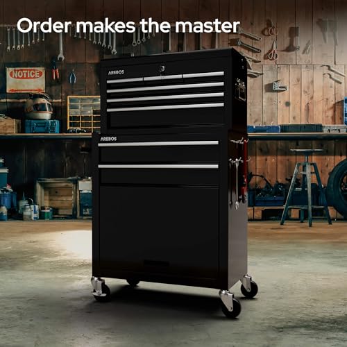 Arebos Werkstattwagen leer mit 9 Fächer - 5