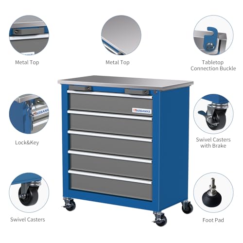 LARBANKE Werkstattwagen leer mit 5-Schubladen Produktmerkmale