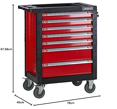 DEMA Werkstattwagen leer mit 7 Schubladen Abmessung