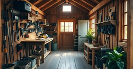 Gartenhaus als Werkstatt einrichten