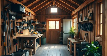 Gartenhaus als Werkstatt einrichten